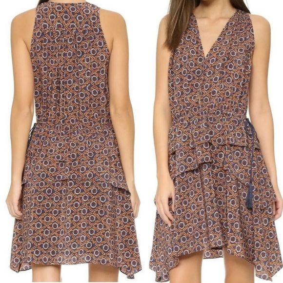 10 Crosby Derek Lamb Silk Dress in Floral Medallion Combo Size 2 - Picture 2 of 5